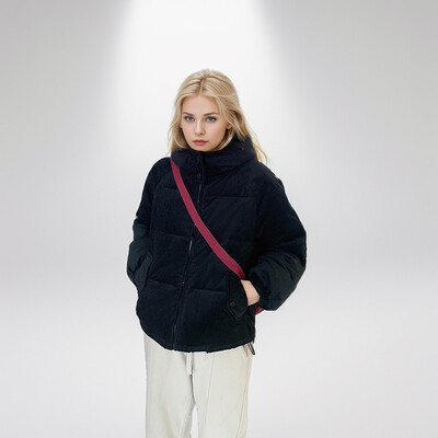 Tanak kratki topli kaput s kapuljačom Ženska gornja odjeća 2024. Nova zimska ženska ležerna pamučna jakna s kapuljačom Ženske gornje jakne čiste boje