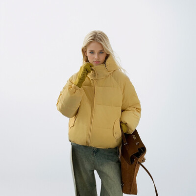 Tanak kratki topli kaput s kapuljačom Ženska gornja odjeća 2024. Nova zimska ženska ležerna pamučna jakna s kapuljačom Ženske gornje jakne čiste boje