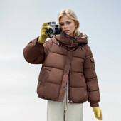 Ženska pamučna jakna 2024 Nova zimska ženska uska kratka topla jakna s kapuljačom Ženska gornja odjeća Ženske čiste boje Ležerne gornje jakne