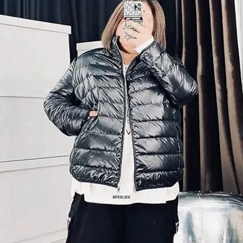 Velika veličina 10XL 170 kg Ženska kratka jakna Zimska debela samostojeća kragna Podstavljeni kaputi Ženske korejske široke pufer parke Ženska gornja odjeća