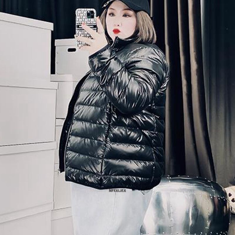 Velika veličina 10XL 170 kg Ženska kratka jakna Zimska debela samostojeća kragna Podstavljeni kaputi Ženske korejske široke pufer parke Ženska gornja odjeća