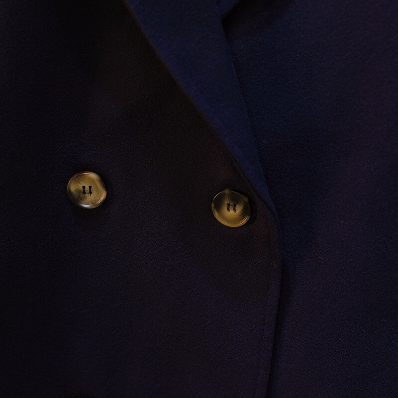 150Kg Plus Size Γυναικείο μπούστο 160 Φθινοπωρινό Χειμερινό Χαλαρό Γιακά Διπλό Στήθος Μάλλινο Παλτό Μπλε 6XL 7XL 8XL 9XL 10XL