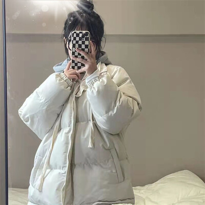 Parke 2024, nova modna zimska pufer jakna, topla ženska jakna s kapuljačom, pamučni kaput velikih veličina, ležerna ženska jakna, debela djevojka s pismom