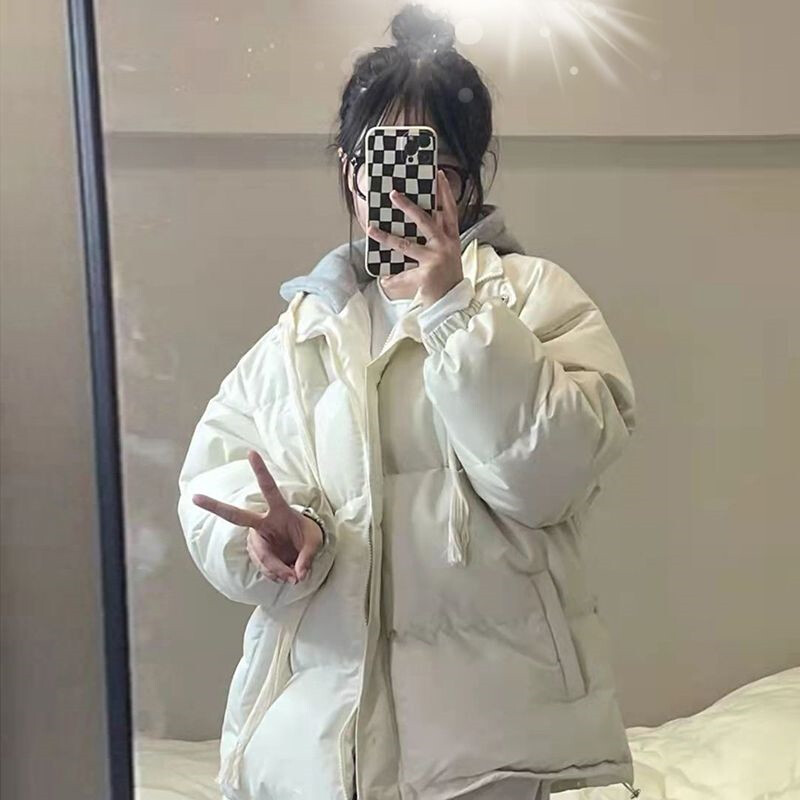 Parke 2024, nova modna zimska pufer jakna, topla ženska jakna s kapuljačom, pamučni kaput velikih veličina, ležerna ženska jakna, debela djevojka s pismom