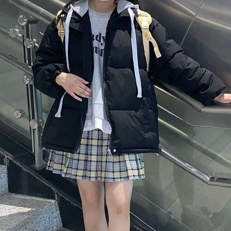 Parke 2024, nova modna zimska pufer jakna, topla ženska jakna s kapuljačom, pamučni kaput velikih veličina, ležerna ženska jakna, debela djevojka s pismom