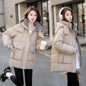 Pamučna jakna Ženska raglan rukava srednje dužine Topli kaput Zimska pufer jakna 2023. Parke s kapuljačom Gornja odjeća Kaput velikih veličina