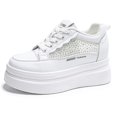 Bling Crystal zdepaste tenisice s platformom Ženske prozračne vulkanizirane cipele s debelim dnom Ženske ljetne mrežaste cipele za hodanje