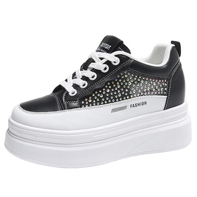 Bling Crystal zdepaste tenisice s platformom Ženske prozračne vulkanizirane cipele s debelim dnom Ženske ljetne mrežaste cipele za hodanje