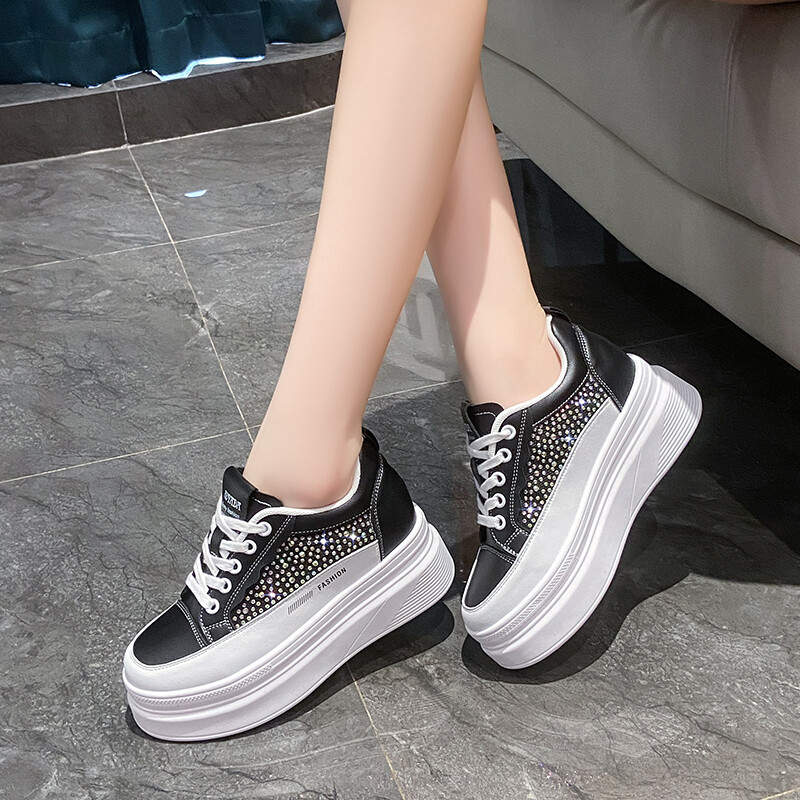 Bling Crystal zdepaste tenisice s platformom Ženske prozračne vulkanizirane cipele s debelim dnom Ženske ljetne mrežaste cipele za hodanje