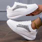 Ženske tenisice Prozračne ležerne Ženske čarape Cipele na vezanje Ženske ravne cipele Ženske proljetne Vulkanizirane za trčanje Zapatillas De Mujer