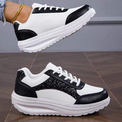 Ženske tenisice Prozračne ležerne Ženske čarape Cipele na vezanje Ženske ravne cipele Ženske proljetne Vulkanizirane za trčanje Zapatillas De Mujer