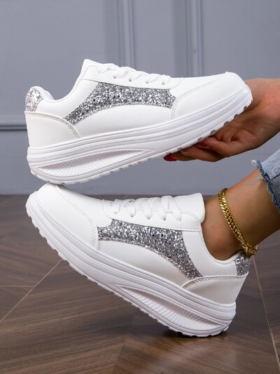 Ženske tenisice Prozračne ležerne Ženske čarape Cipele na vezanje Ženske ravne cipele Ženske proljetne Vulkanizirane za trčanje Zapatillas De Mujer