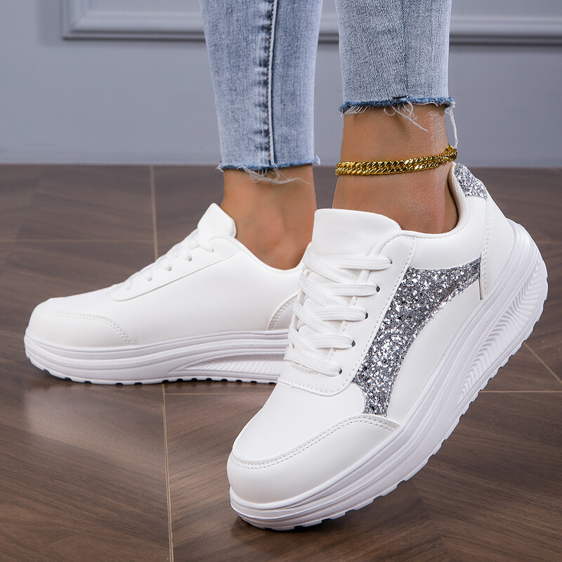 Ženske tenisice Prozračne ležerne Ženske čarape Cipele na vezanje Ženske ravne cipele Ženske proljetne Vulkanizirane za trčanje Zapatillas De Mujer