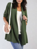 Otvoreni prednji kaput sa zavrnutim rukavima Kardigan Gornja ženska jakna