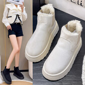 Zimske ženske čizme za snijeg Plišane, tople, neklizajuće, vodootporne, ženske tenisice na ravnim nogama, ležerne natikače, ženske gležnjače Botas Mujer