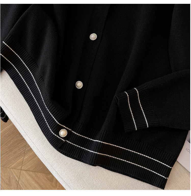 170Kg Plus Veličina Žensko grudi 160cm Proljeće Jesen Opušteni Mali mirisni kardigan Pleteni Crni Crveni 5XL 6XL 7XL 8XL 9XL 10XL