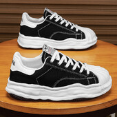 Meeste paksu tallaga lõuendist spordijalatsid madala lõikega vabaajaspordijalatsid, moekad ja mitmekülgsed polsterdatud meeste vabaaja spordijalatsid