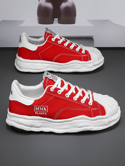 Meeste paksu tallaga lõuendist spordijalatsid madala lõikega vabaajaspordijalatsid, moekad ja mitmekülgsed polsterdatud meeste vabaaja spordijalatsid