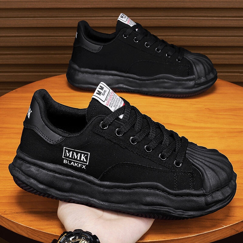 Meeste paksu tallaga lõuendist spordijalatsid madala lõikega vabaajaspordijalatsid, moekad ja mitmekülgsed polsterdatud meeste vabaaja spordijalatsid