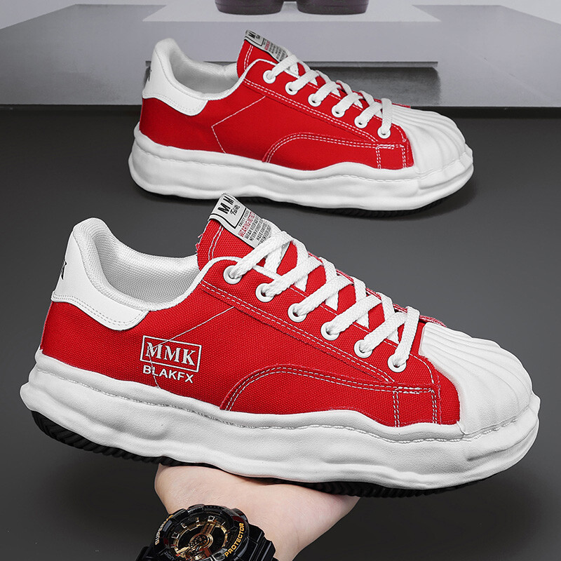 Meeste paksu tallaga lõuendist spordijalatsid madala lõikega vabaajaspordijalatsid, moekad ja mitmekülgsed polsterdatud meeste vabaaja spordijalatsid