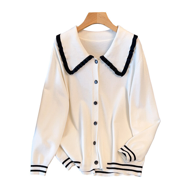 170Kg Žensko poprsje veće veličine 160 Proljeće Jesen Opušteni polo kardigan džemper Pleteni kaput 5XL 6XL 7XL 8XL 9XL10XL