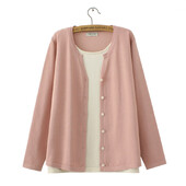 Ženski Jesen Zimski džemperi velikih veličina Ležerna odjeća Lažni dvodijelni džemperi dugih rukava Pleteni puloveri E2 3056