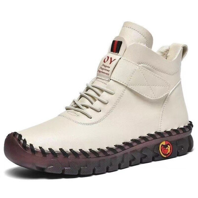 Krzno Ženske čizme Zimske gležnjače Konac za ručno šivanje Mama Pamučne cipele za žene 2024 Nove vodootporne kratke čizme za snijeg Botas