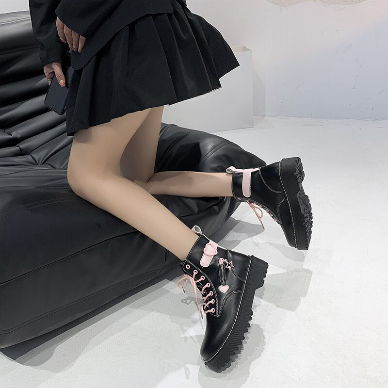 BCEBYL Jesenska i zimska moda, nove udobne tople čizme od flisa s okruglim prstima, slatke kožne ženske gležnjače na četvrtastu petu