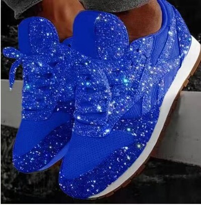 Ženske ležerne svjetlucave cipele Mrežaste ravne cipele Ženske šljokice Vulkanizirane cipele Tenisice na vezanje Tenisice za trčanje na otvorenom