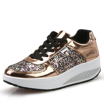 Fashion Sequin Casual Παπούτσια Γυναικεία Παπούτσια με κορδόνια Γυναικεία Βουλκανιζέ Παπούτσια Πολυτελή Γυναικεία Παπούτσια Πλατφόρμας Swing