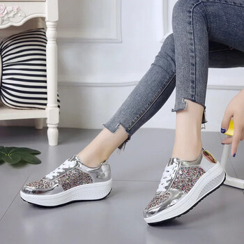 Fashion Sequin Casual Παπούτσια Γυναικεία Παπούτσια με κορδόνια Γυναικεία Βουλκανιζέ Παπούτσια Πολυτελή Γυναικεία Παπούτσια Πλατφόρμας Swing