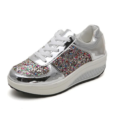 Fashion Sequin Casual Παπούτσια Γυναικεία Παπούτσια με κορδόνια Γυναικεία Βουλκανιζέ Παπούτσια Πολυτελή Γυναικεία Παπούτσια Πλατφόρμας Swing