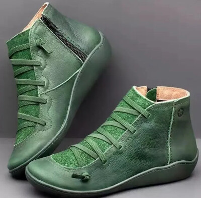 Γυναικείες μπότες χιονιού Χειμερινές γνήσιες δερμάτινες άνοιξη Flat παπούτσια Γυναικείες κοντές vintage μπότες με γούνα 2023 για Γυναικείες μπότες με κορδόνια