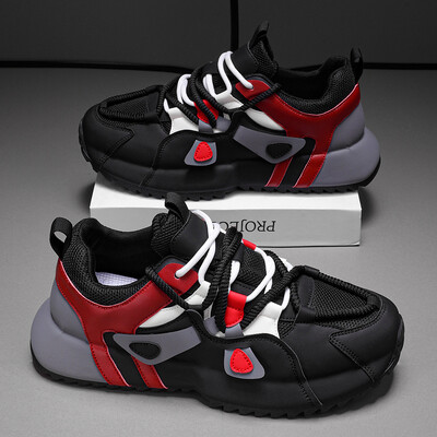 2024 Muške prozračne vulkanizirane cipele Modne i ležerne cipele za povećanje visine od ultrafinih vlakana, prozračne unutarnje strane