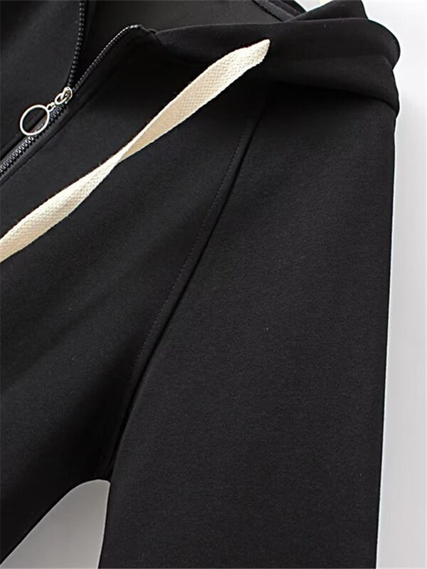 Suures suuruses naiste kevad- ja sügise kapuutsiga jakk pikkade varrukatega kootud kampsun Kangaroo tasku lukuga kardigan Tasuta kohaletoimetamine