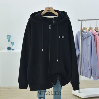 Plus veličina 6XL 150 kg Jesenska tanka jakna Kaput Ženske majice s kapuljačom Ulična odjeća Harajuku Kaput s patentnim zatvaračem Ženska odjeća velikih veličina