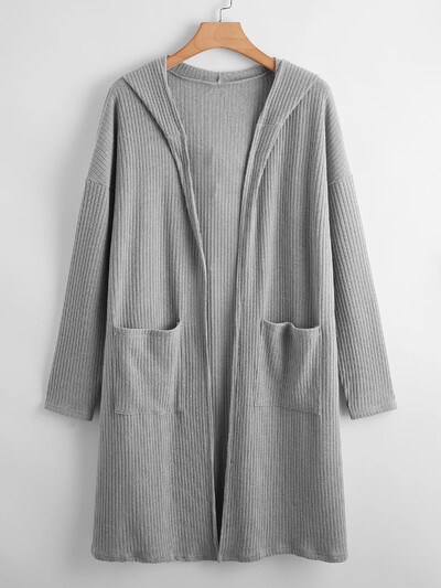 Suures suuruses avatud eest kevadsügis kapuutsiga kardigan pikkade varrukatega tasku ees soonik koo lahtine tolmumantel jakk suur suurus 7XL