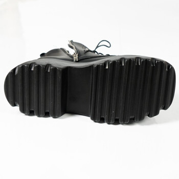 Gothic Chunky Platform Γυναικείες Μπότες Μοτοσικλέτας Φθινοπωρινές Χειμερινές Πανκ Μπότες Μάχης Γυναικείο Χοντρό κάτω πάτο PU Δερμάτινο αστράγαλο Botas Mujer