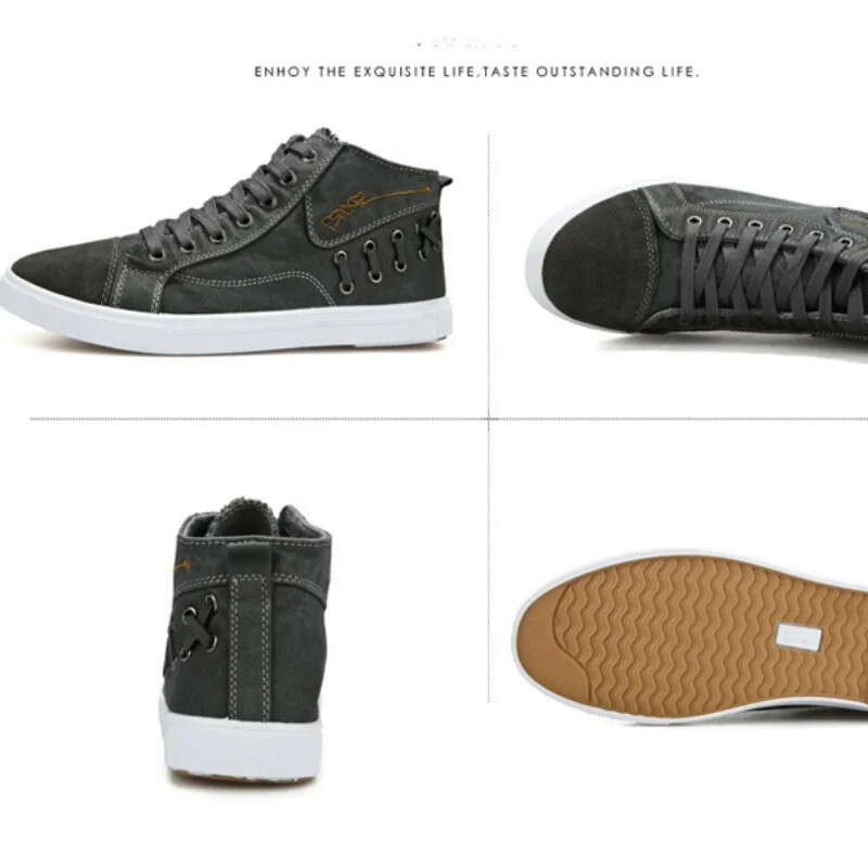 Muške platnene cipele 2023. Nove muške ležerne cipele Visoke vulkanizirane cipele Muške ravne cipele Tenisice na vezanje Zapatos Hombre za muškarce