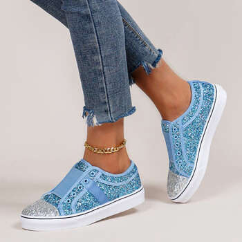 Γυναικεία παπούτσια Vulcanize Sneakers Bling Shoes Girl Glitter Sneakers Casual Γυναικεία Casual Γυναικεία παπούτσια Lowtop με αντίθεση χρώματος πούλιες