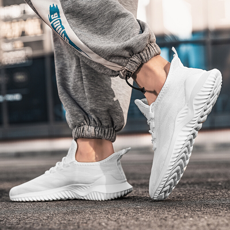 YRZL muške mrežaste bijele tenisice Cipele Prozračne mrežaste tenisice Ljetne trendi lagane crne cipele za tenis velike veličine na vezanje