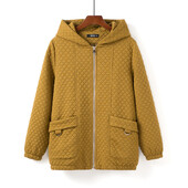 Ženska jakna velikih veličina s patentnim zatvaračem Jesenska ležerna odjeća Modna odjeća u obliku Abutilon striatuma, kaputi s kapuljačom C2 005