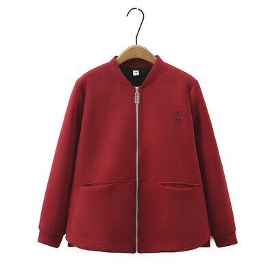 Ženska jakna s patentnim zatvaračem veće veličine Jesenska ležerna odjeća Modna izvezena odjevna odjeća sa zečevima, kaputi s oblinama K71 845