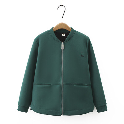 Ženska jakna s patentnim zatvaračem veće veličine Jesenska ležerna odjeća Modna izvezena odjevna odjeća sa zečevima, kaputi s oblinama K71 845