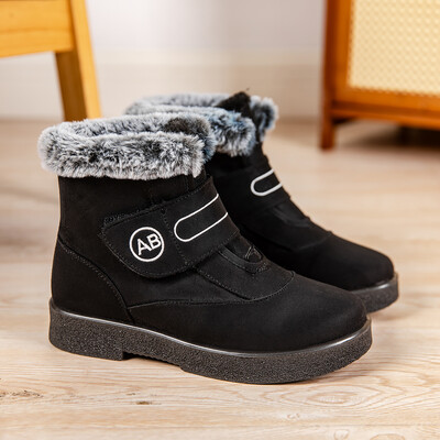 Suures suuruses 44, paksud pehmed lumesaapad, naiste 2024. aasta talvised soojana hoidvad poolsaapad naistele Mugavad libisemiskindlad puuvillased polsterdatud kingad