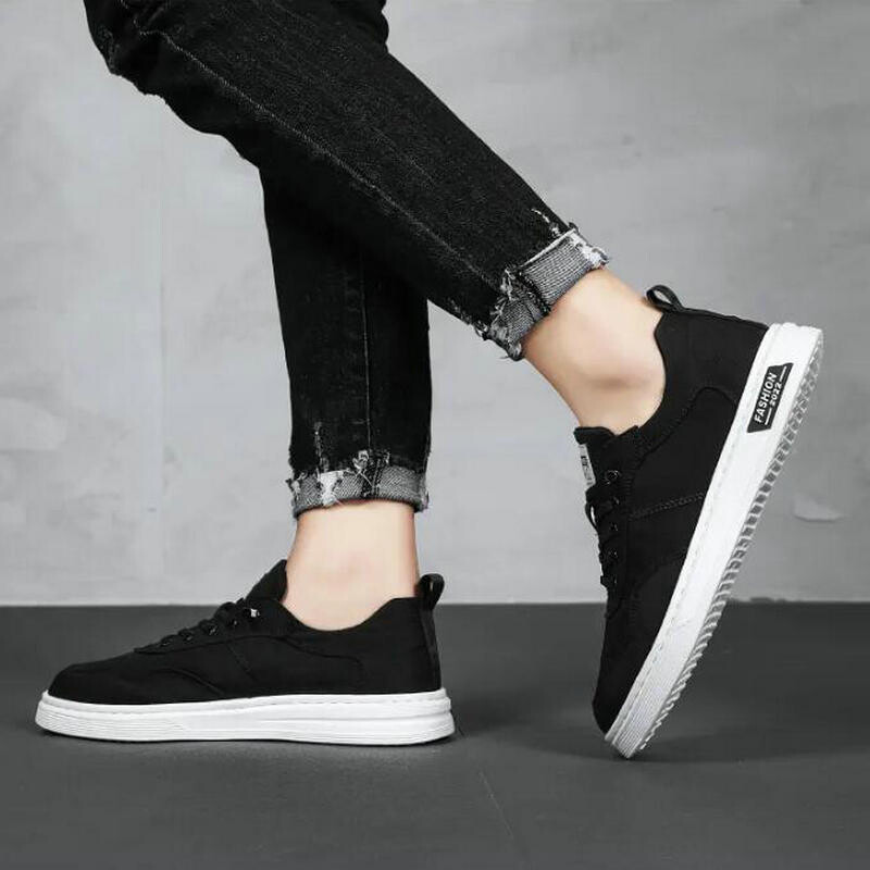 Muške vulkanizirane cipele Crno-bijele dječake u trendu Ulične mladenačke tenisice za hodanje Udobne platnene cipele za muškarce Vulkanizirana obuća