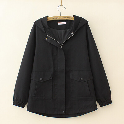 Naiste suures suuruses tõmblukuga jope Sügisene vabaajarõivaste mood MD-pika kapuutsiga ülerõivaste kõverad mantlid S73 2322