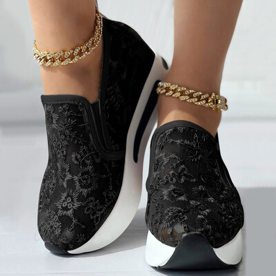 Γυναικείες παγιέτες loafers με παχιά αναπνέουσα σόλα Casual αθλητικά βουλκανιζέ παπούτσια Γυναικεία πάνινα παπούτσια με χοντρή πλατφόρμα