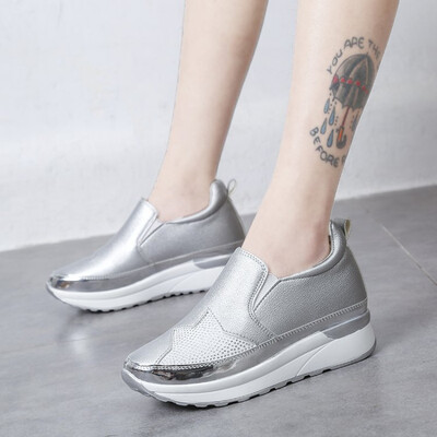 Comemore Comfort Creepers Bling Loafers Ασημί Πλατφόρμα Αθλητικά Γυναικεία στρας Γυναικεία Flats Lazy γυναικεία παπούτσια Zapatos De Mujer