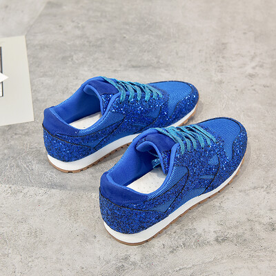 Ženske ravne svjetlucave tenisice Ležerne blistave vulkanizirane cipele Ženske mrežaste platforme na vezanje Udobne modne ženske jesenske veličine